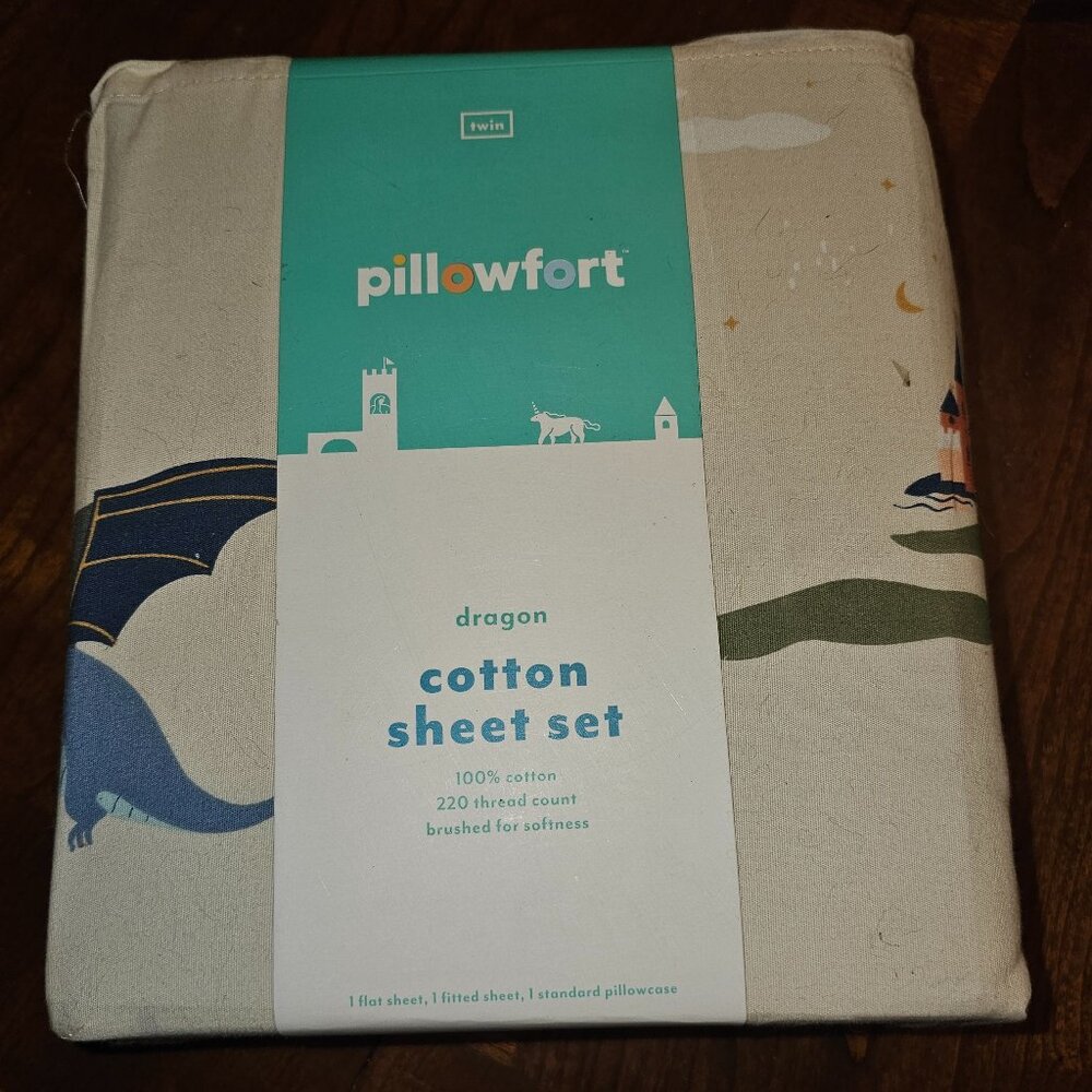 Dragon Cotton Kids' Sheet Set - Pillowfort™ Twin, New, never used.